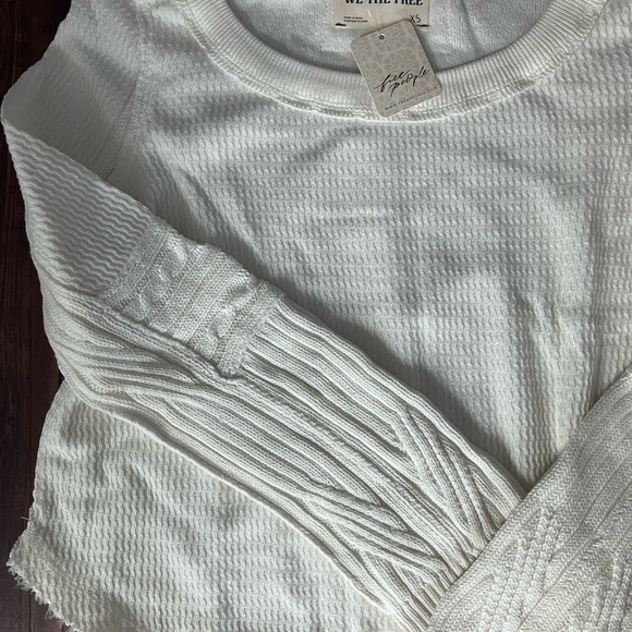 Free People WE THE FREE Swinging Cable Cuff Long Sleeve Shirt XS - Picture 3 of 10